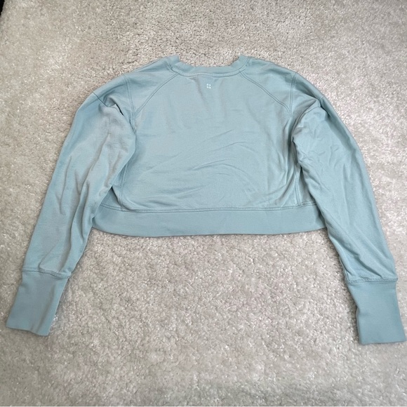 Sweaty Betty Cropped Shirt Terry Cloth Yoga Athleisure Loungewear Sz 8 - Picture 2 of 8